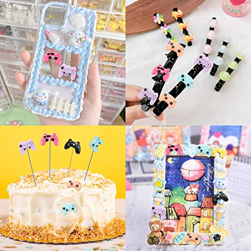 30 Pcs Video Game Controller Decor for Crafts, Flatback Resin Beads Video Game Controller Beads Mini Game Controllers Embellishments for Adults DIY Scrapbooking Supplies