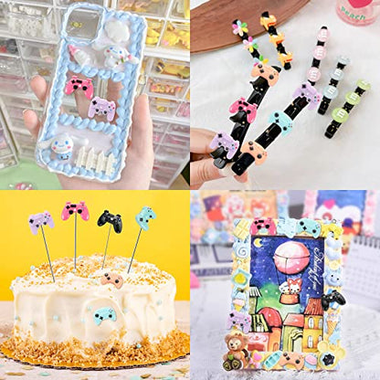 30 Pcs Video Game Controller Decor for Crafts, Flatback Resin Beads Video Game Controller Beads Mini Game Controllers Embellishments for Adults DIY Scrapbooking Supplies