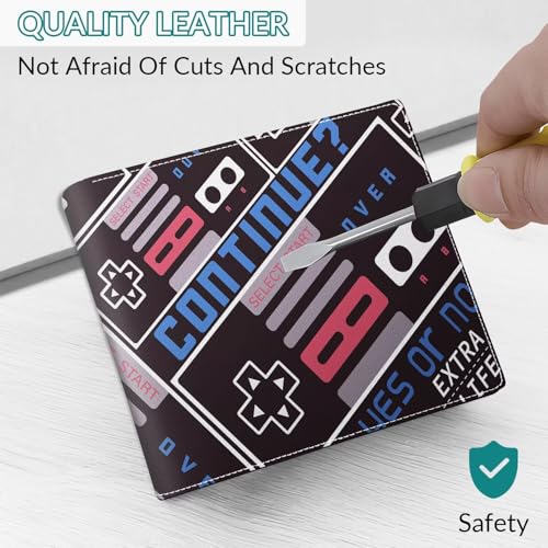 EXXBYELI Boys Wallet Gamepad Leather Wallets Credit Id Card Cash Holder Black Rfid Blocking Zipper Cute Cool Funny Aesthetic Wallets With Coin Pocket Id Window Teen Wallets for Boys Teenager Wallet - color: game-black