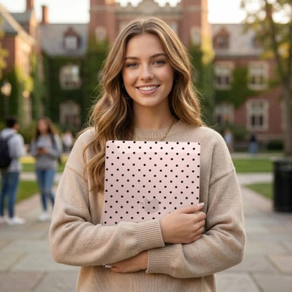 DONGKE Case for MacBook Air 13 Inch (2021-2018 Models A2337 M1/A2179/A1932), Chalk Pink Polka Dots Hard Shell Case with Keyboard Protector, Compatible with Retina Display and Touch ID - color: Chalk Pink Polka Dots