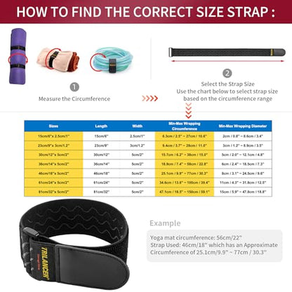 Trilancer Elastic Cinch Straps with Anti-Slip Strips, 2" x 18"(8 Pack) Hook and Loop Storage Strap with Buckle, Bundling Straps for Extension Cords, Cables, Ropes, Hoses, Bike, Boat, Pant Garters - size: 18"(8 pcs)