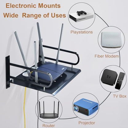 HNVNER Floating AV Shelves,Projector Wall Mount DVD Shelf,Floating Entertainment Center Bracke Under TV for Cable Boxes/Games Console/DVR/TV Accessories (Single Layer) - size: Single Layer