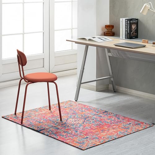 Anji Mountain Rug'd Office Chair Mat for Carpet & Hardwood Floor - Jacquard Woven, Anti-Slip Backing, Low Pile, Floor Protector Desk Chair Mat, Office Rugs for Rolling Chairs (Phoenix - 40" x 54") - color: Phoenix, size: 40" x 54"