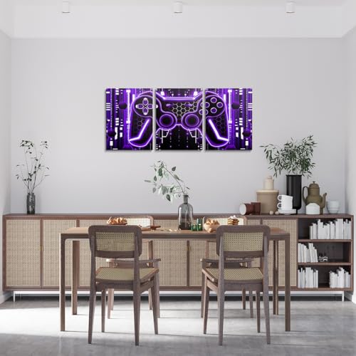 Feelyou Boys Girls Gamer Canvas Wall Art for Living Room Bedroom Honeycomb Gaming Wall Painting Posters Kids Gamepad Picture Wall Decor Game Console Controller Teens Bathroom Wall Art 12"x16"x 3Pcs - color: Multi A06