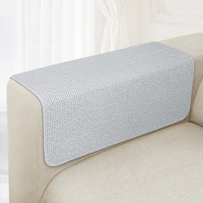Couch Arm Covers, Waterproof Armrest Cover for Sofa, Loveseat, Armchair, Non-Slip Recliner Arm Cover, Sofa Arm Covers, Headrest Cover, Arm Chair Covers Set of 2 (Silver, 24"×20") - color: Silver, size: 24" x 20" - 2 pcs