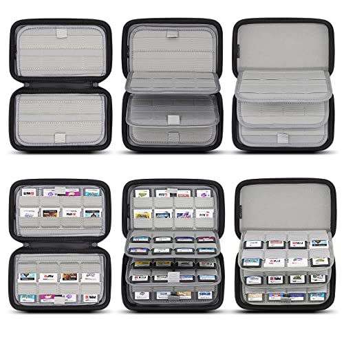 sisma 64 Game Case Compatible with Nintendo 3DS DS Switch Game Cartridges,Game Card Holders Organizer Travel Storage Safekeeping Grey Carry Case - color: Grey 64 Slots