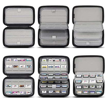 sisma 64 Game Case Compatible with Nintendo 3DS DS Switch Game Cartridges,Game Card Holders Organizer Travel Storage Safekeeping Grey Carry Case - color: Grey 64 Slots