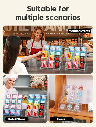 Acrylic Sticker Display Stand, Sticker Holder Display for Vendor Events, Card Rack Display Stand, Portable Display Rack
