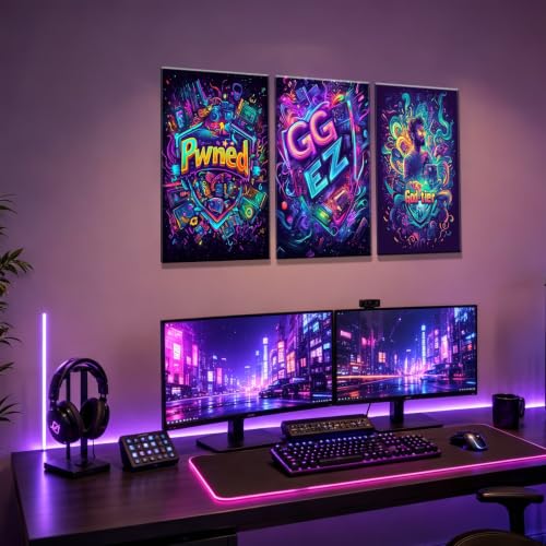 Yolbcdr Game Room Decor,Teen Boys Gaming Room Decor Accessories,3 Piece Wall Art, Gamer Posters for Teenage Wall Canvas Print for Bedroom (God-tier, 16"x24" Canvas, Wrapped Canvas) - color: God-tier, size: 16"x24" Canvas