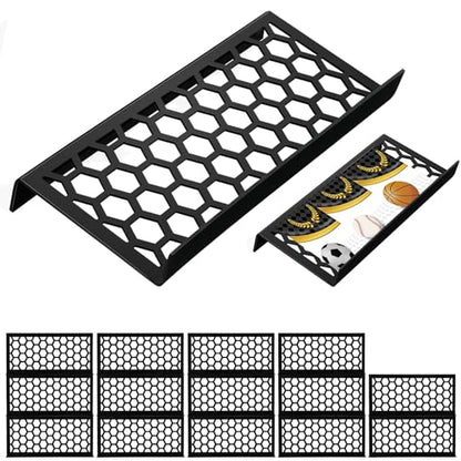 Yalikop 14 Pcs 9.5 x 4 Inch Trading Card Riser for Display Case Extended Long Black Acrylic Display Risers Stand Tray Honeycomb Cards Sorting Tray for Cardshow Vendor Showcase Sport Card Board Game