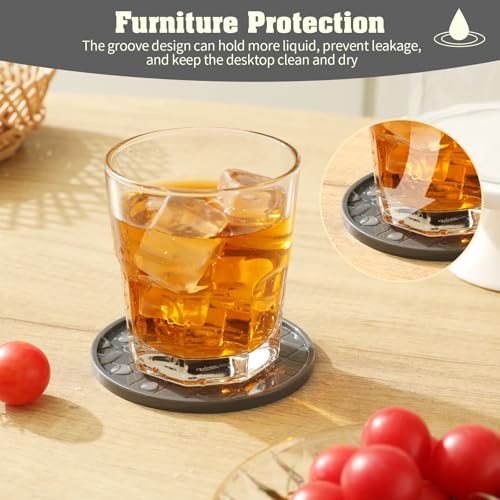 Coasters,Drink Coasters Set of 8 with Holder (Gray, 12pcs) - color: Gray, size: 12 pcs