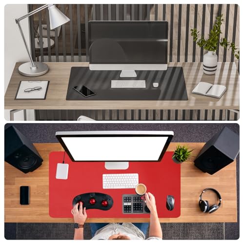 PATIKIL Desk Mat, 48"x17" Waterproof PU Leather Desktop Protector Dual Sided, Light Grey - color: Light Grey, size: 48"x17"