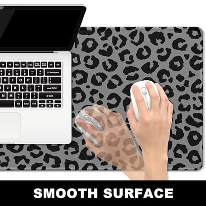 BOSOBO Extended Gaming Desk Mat, XXL Full Cover 31.5 x 11.8 Inches, Black Leopard Print - color: Black Leopard Print, size: XL - 31.5 x 11.8 Inches