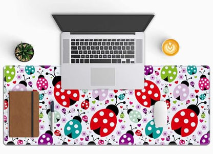 Ladybug Large Gaming Mouse Pad,Mouse Pad Gaming 31.5 x 11.8 in Mouse Mat Desk Pad,Large Desk Mat,Extended Keyboard Mousepad with Non-Slip Base and Stitched Edge for Desk Home Office - color: Ladybug