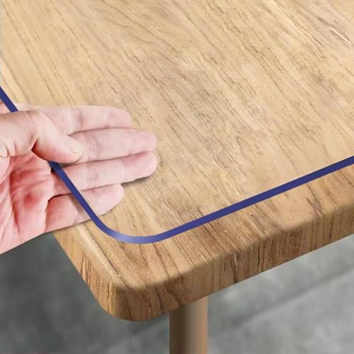 Royhom Clear Table Protector 17 x 42 Inch - 1.5mm Thick Plastic Table Cover, Clear Table Cover Protector Rectangle, Waterproof PVC Desk Mat for Coffee Table, Writing Desk, Dining Room, Dresser - color: Clear 1.5mm, size: 17" x 42" (Rectangular)