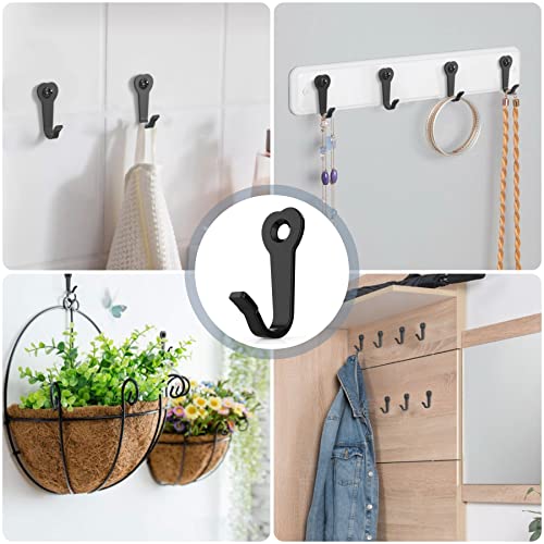 ZAYBOD Heavy Duty Wall Mounted Black Coat Hooks, mudroom Hooks, Backpack Hooks, Robe Hooks, Hat Hook - color: 15PCS + Black Hooks