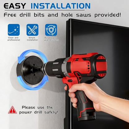 in Wall Cable Management kit Recessed TV Outlet W/Hole Saw & Drill Template Power & Low Voltage Wire Safe tv Cable Hider wall kit for Wall Mounted TV Home Theater