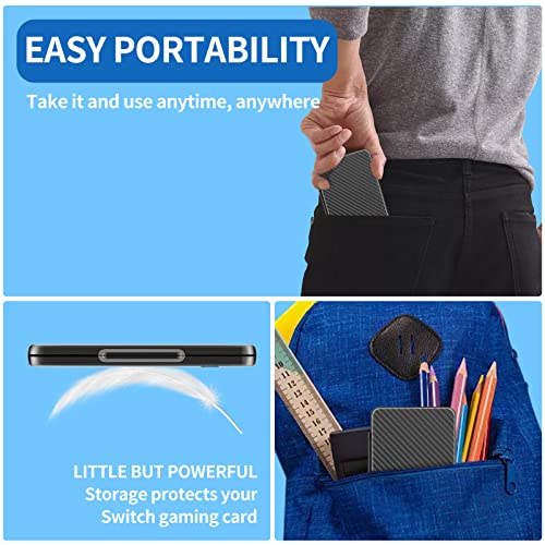 OLDZHU Switch Game Case Holder Compatible With Nintendo Switch & OLED - Storage for 24 Games Cartridges and 24 Micro SD Cards, Portable, Black Texture - color: Black