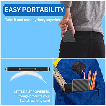 OLDZHU Switch Game Case Holder Compatible With Nintendo Switch & OLED - Storage for 24 Games Cartridges and 24 Micro SD Cards, Portable, Black Texture - color: Black