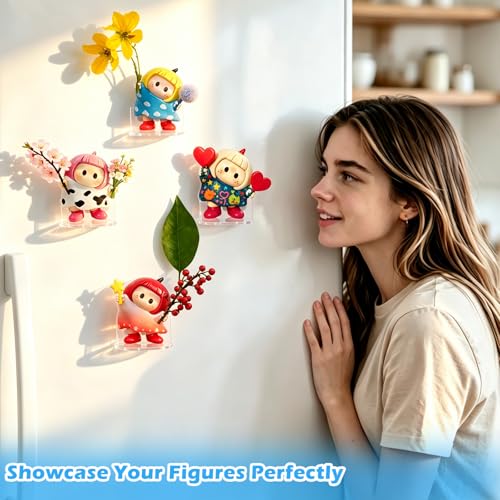Acrylic Magnetic Display Shelves for Funko Pop - 2" Small Floating Magnet Shelf Sets of 4, Ideal for Action & Vinyl Figures, Refrigerator Pegboard Kitchen Decor - style: Magnetic-4PC