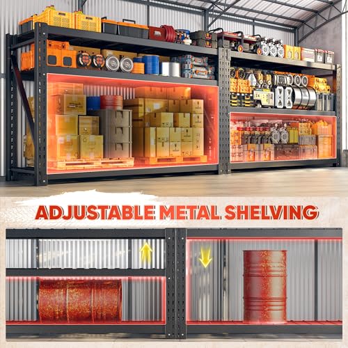 Bepatio 7050LBS Heavy Duty Garage Shelving,68''W Storage Shelves Metal Shelving Unit, 3 Tier Shelf,Adjustable Industrial Shelving for Warehouse Commercial Storage Rack,68''Wx23.7''Dx66''H - size: 68"W x 23.7"D x 66"H, 3-Tier