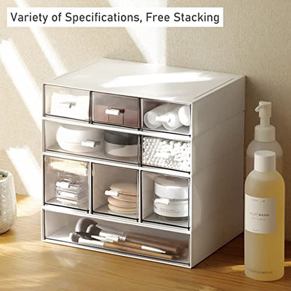 Desk Organizer-Stackable Storage Drawers, Desk Drawer Organizer Perfect For Collection Small Item/Cosmetic Office Supplies - 2 drawers (White) - size: 9*6.5*2inch - 2 Compartment