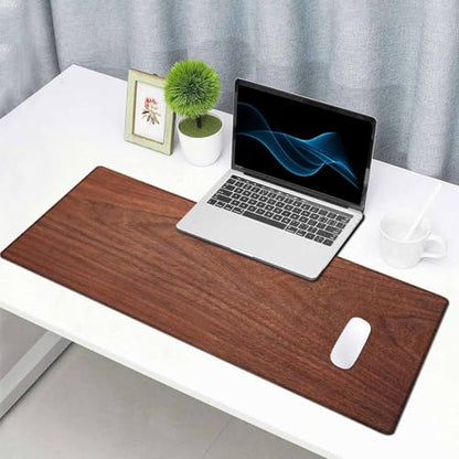 Large Extended Gaming Mouse Pad with Stitched Edges, Non-Slip Rubber Base Mouse Pad for Office, Computer, Keyboard, Laptop and Home Desk Pad 35.4X15.7 Inch Brown Wood Texture - color: Brown Wood Texture, size: 35.4L x 15.7W inches