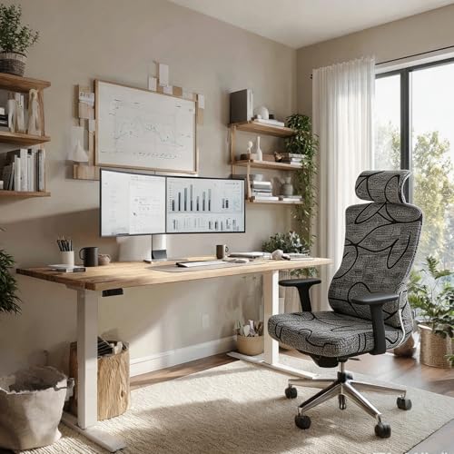 Ergonomic Office Chair Covers Set with Headrest Cover Printed 2 Pieces Stretch Desk Computer Office Chair and Headrest Slipcovers Washable - color: Style 13, size: Chair and Headrest Covers