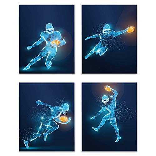 Summit Designs Football Wall Art - Posters - Room Decor, Sports Wall Decor - Poster, Themed Bedroom - Set Of 4 (8x10) Unframed Prints - color: X-ray, size: Set Of 4 (8x10 ), style: Unframed