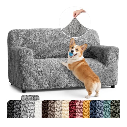 Premium Stretch Couch Covers for Sofa - Sofa Chair Cover Washable, Dogs & Pets Friendly - Elastic Polyester Loveseat Slipcovers - Non-Slip Love Seat Couch Covers - Ash (40"-63" Wide) - color: Ash, size: 40"-63" Wide