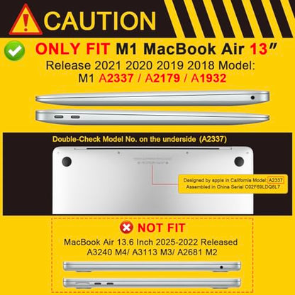 DONGKE Compatible with MacBook Air 13 inch Case 2021 2020 2019 2018 Release A2337 M1 A2179 A1932 with Retina Display & Touch ID, Plastic Hard Shell & Keyboard Cover - Forest - color: Forest