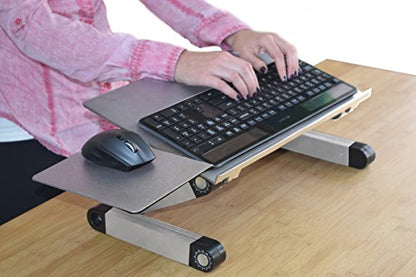 Uncaged Ergonomics Adjustable Keyboard Tray, Silver, Keyboard Tray, Ergonomic, Wrist Support, Portable, Universal, Aluminum - color: Silver