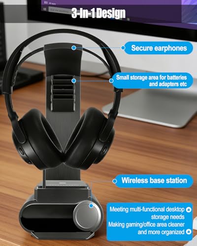 Headphone Stand Desktop Headset Holder Compatible with SteelSeries Arctis Nova Pro Wireless Headsets with Dock for Wireless Base Station - size: Small Storage Area