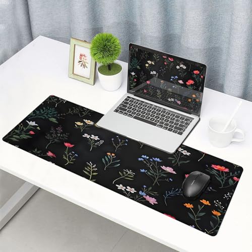 Large Gaming Mouse pad,Flower Branch Pattern Cute Anti Slip Rubber Base Mouse pad, Suitable for Computer, Laptop, Office Desk Accessories - color: Flower Branch Pattern Cute