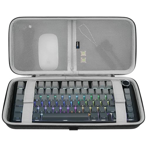 GEEKRIA 75% 84-Key Gaming Keyboard Case, Hard Shell Travel Carrying Bag, Compatible with Keychron K2 / K2 HE, Logitech POP Keys/MX Mechanical Mini, Aula F75 Pro / F75 75% (Extra Space) - size: Large