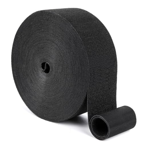 2In x 50Ft Reusable Cable Ties Hook and Loop Roll | Tie Down Straps, Nylon Double-Sided Strips, | Adjustable Multi-Purpose Wrap Fasteners forOffice, Home, Data Center - size: 2Inx50Ft
