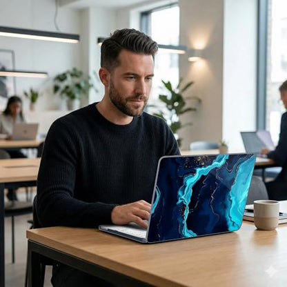 DONGKE Compatible with MacBook Neo 13 Inch Case 2026 A3404 A18 Pro chip & Touch ID, Plastic Hard Shell with Keyboard Cover, Screen Protector & Dust Plugs, Blue Marble - color: Blue Marble