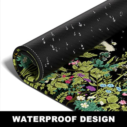 BOSOBO Large Mouse Pad, Desk Pad, XXL XL Extended Gaming Mouse Pad, Desk Mat for Office & Home, Long Keyboard Mat, Huge Mouse Pad, Desktop Full Cover 31.5 x 11.8 Inches, Silent Midnight Flowers Black - color: Silent Midnight Flowers, size: XL - 31.5 x 11.