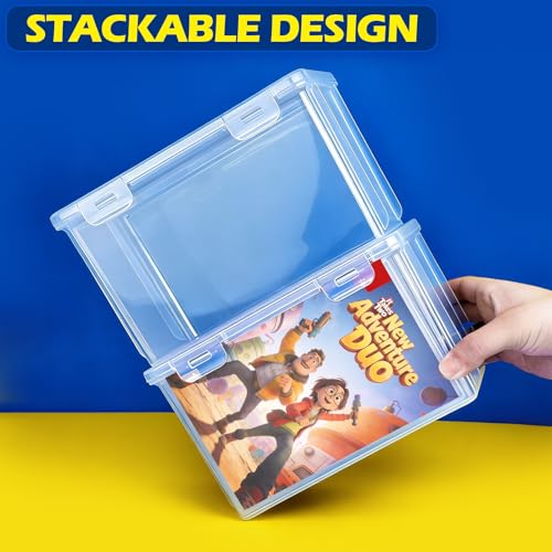 2 Pack Video Game Holder for Switch Game Storage Box Store 18 Cases, Media Storage Organizer, Clear Plastic Storage Box