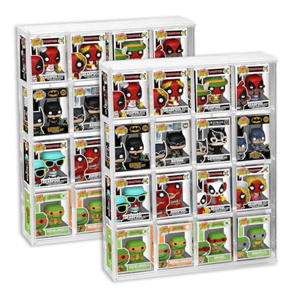 2 Pack Acrylic Display Case for Funko Bitty Pop, 4-Tiered Clear Wall Mounted or Desktop Dustproof Mini Collectible Toys Figures Display Shelf Case - color: 2pcs