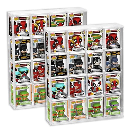 2 Pack Acrylic Display Case for Funko Bitty Pop, 4-Tiered Clear Wall Mounted or Desktop Dustproof Mini Collectible Toys Figures Display Shelf Case - color: 2pcs