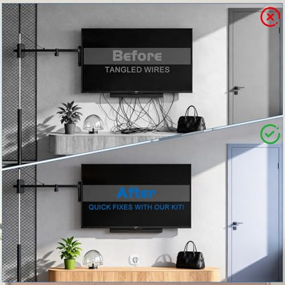 in Wall Cable Management kit Recessed TV Outlet W/Hole Saw & Drill Template Power & Low Voltage Wire Safe tv Cable Hider wall kit for Wall Mounted TV Home Theater