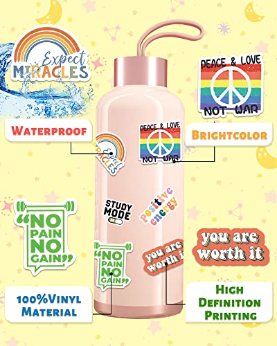 Greingways 300 PCS Inspirational Stickers for Adults, Motivational Water Bottle Stickers for Teens Kids Teachers, Journaling Scrapbook Laptop Positive Quote Vinyl Sticker for Vision Board Supplies - style: 300 Pcs Quote