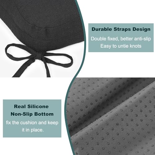 baibu Dining Chair Cushions, Memory Foam Kitchen Chair Cushions, Dual-Layer Patented Design Seat Pads with Ties, 16.5 x 16.5 x 3.5in, Black, 1PC - color: Black, size: 1 Count (Pack of 1)