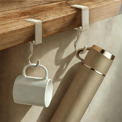 cobee Clamp-On Under Desk Hooks, Desk Mount Hanging Bag Holder Metal Hook Adjustable Headphones Clamp Organizer Portable Purse Hanger Clip Reduce Desk Clutter Table Desk Under Counter (8 Pcs, Silver) - color: 8 Pcs, Silver