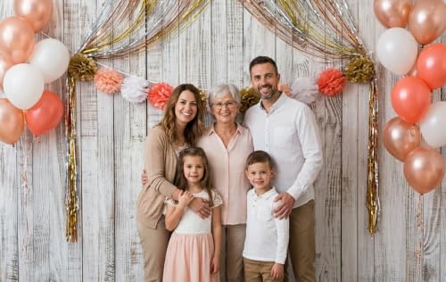 CHAIYA 8X6FT Vintage Wood Backdrop Retro Rustic White Gray Wooden Floor Backdrops for Photography Kids Adult Photo Booth Video Shoot Studio Prop CY-163 - size: 8′x6′