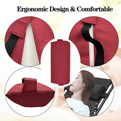 Ostlttyn Zero Gravity Chair Replacement Pillow Headrest with Elastic Band, Universal Soft Removable Padded Cushion Head Pillow for Zero Gravity Lounge Chair, Folding Patio Lawn Recliner Chair, Red - color: Red, size: 1 Pack