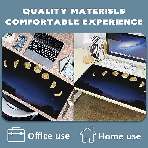 Large Mouse Pad Moon Phase Extended Gaming Mouse Pad Non-Slip Desk Mat with Stitched Edge Laptop Computer Keyboard Mousepad for Office Home 35.4" x 15.7" - color: Moon Phase