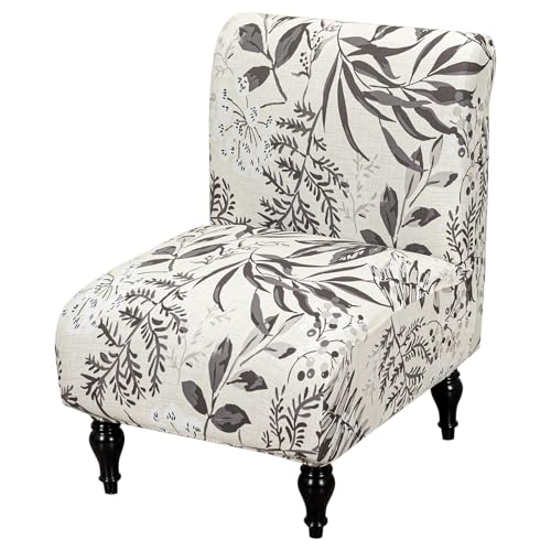 FUANGUI Armless Accent Chair Cover Slipcover, Stretch Spandex Chair Covers for Living Room Removable Washable for Armless Chair Furniture Protector - color: A3, size: 1pcs