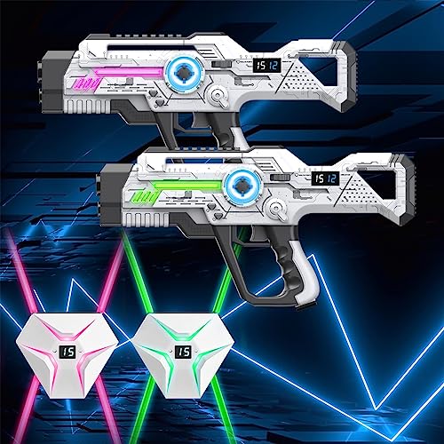 Laser Tag Rechargeable, Lazer Tag Game Set of 2 for Kids Indoor & Outdoor Play, Gift Ideas for Kids Teens and Adults, Cool Toys for Teenage Ages 8 9 10 11 12+Year Old Boy & Girls - size: 2 Pack-With Vest